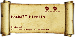 Matkó Mirella névjegykártya